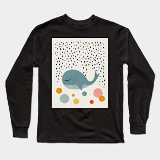 Whale, Abstract, Mid century modern kids wall art, Nursery room Long Sleeve T-Shirt